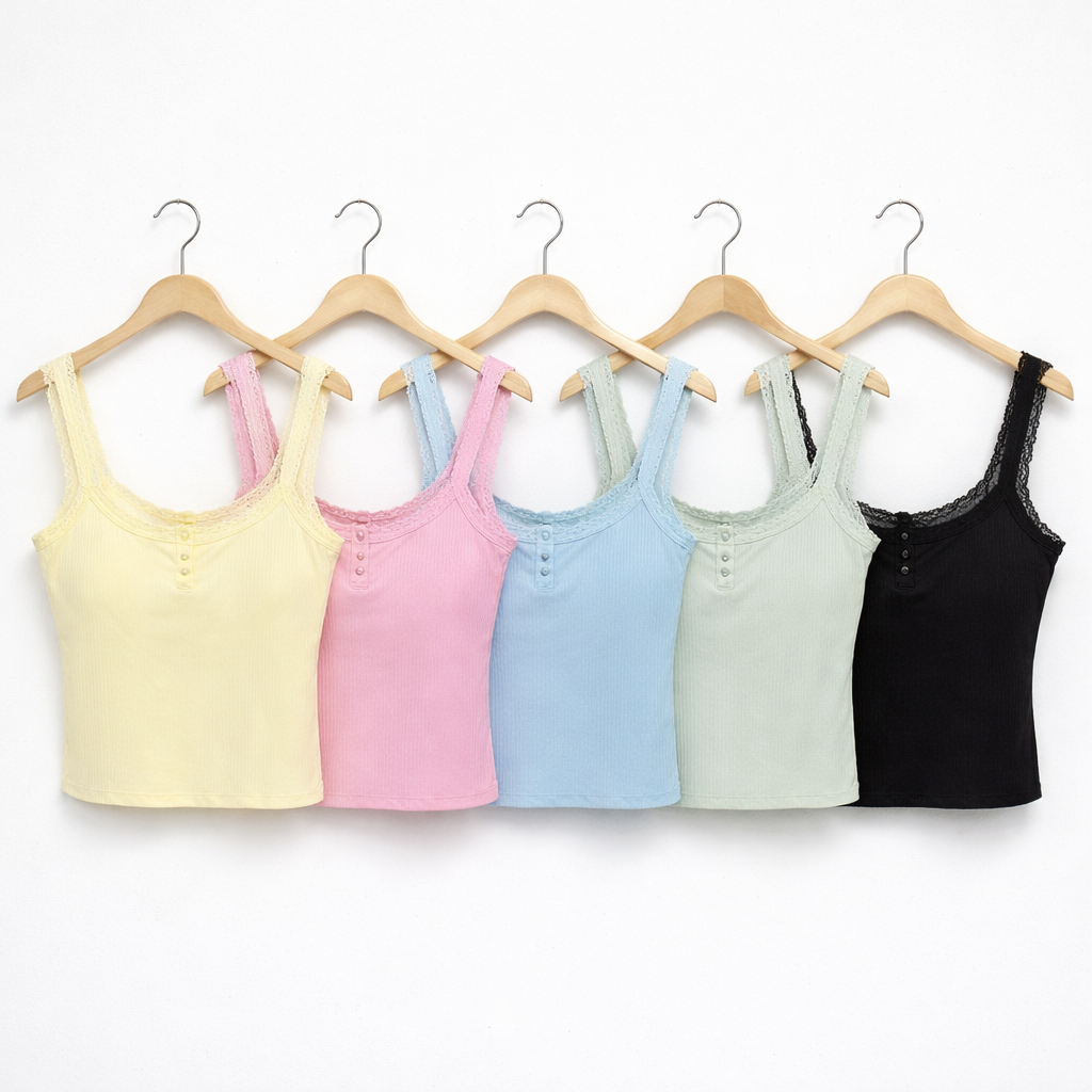 Top Lace Basic con bottoncini - R.a. Boutique