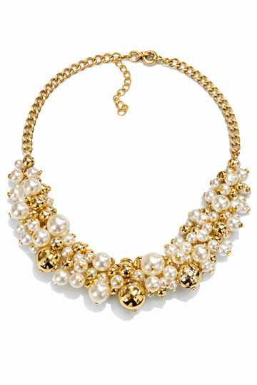 Collana Nuvola Dorata con perle decorative - R.a. Boutique