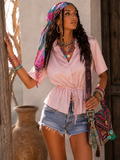 Camicia in raso Chic con Cinturina vari colori - R.a. Boutique