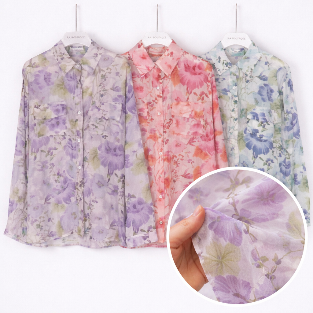 Camicia floreale in velo - R.a. Boutique