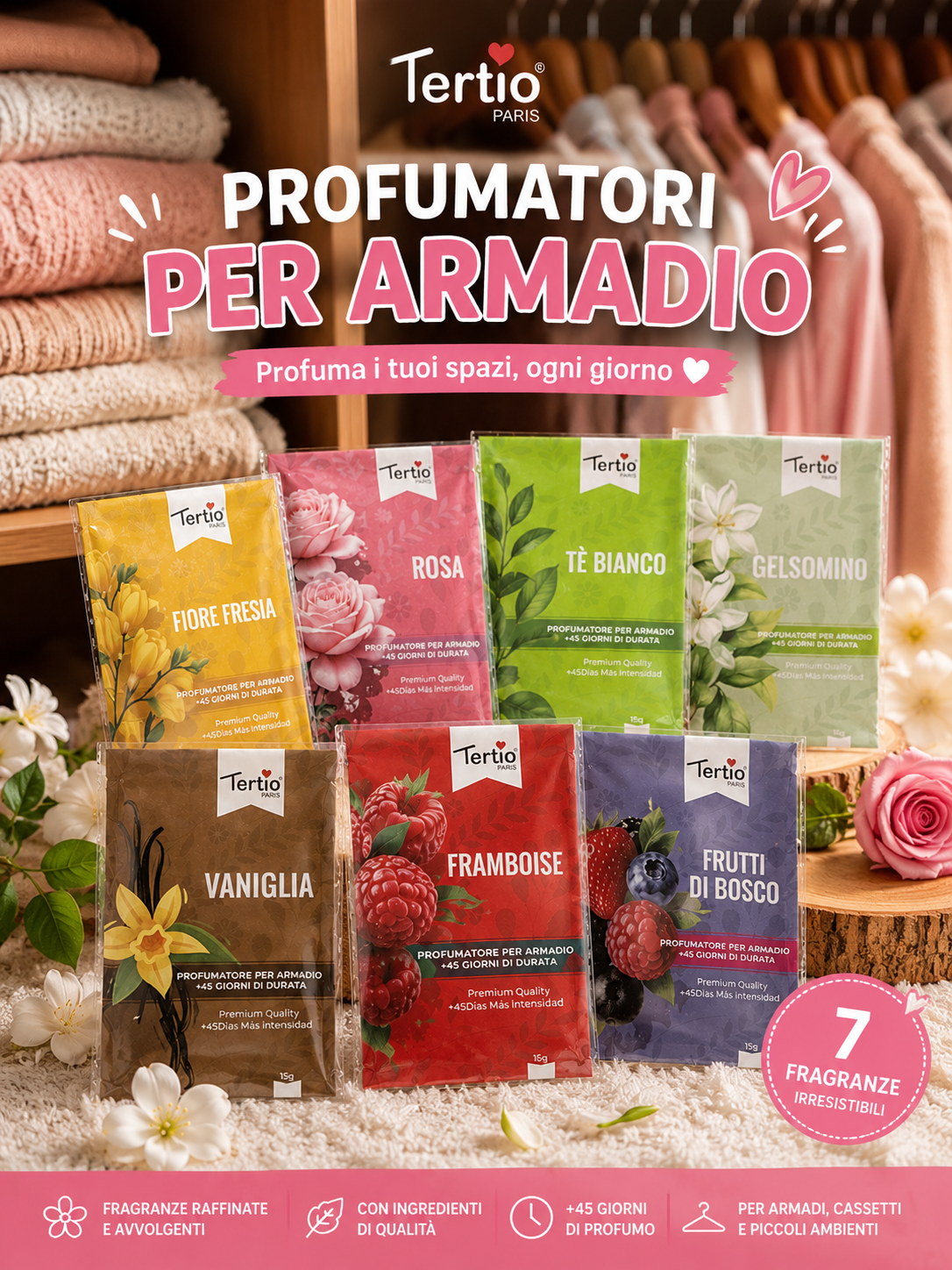 Profumatore per armadio vari gusti - R.a. Boutique