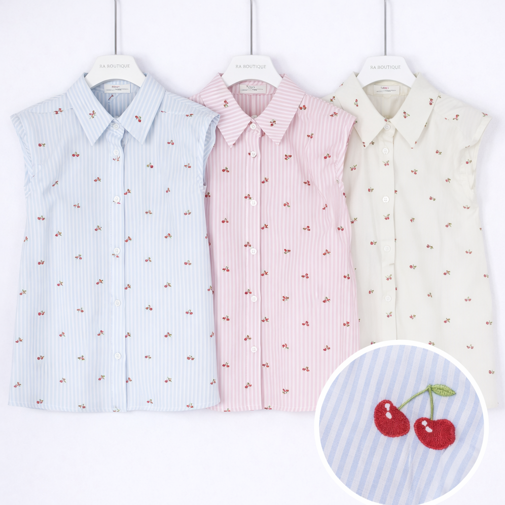 Camicia a righe cherry - R.a. Boutique