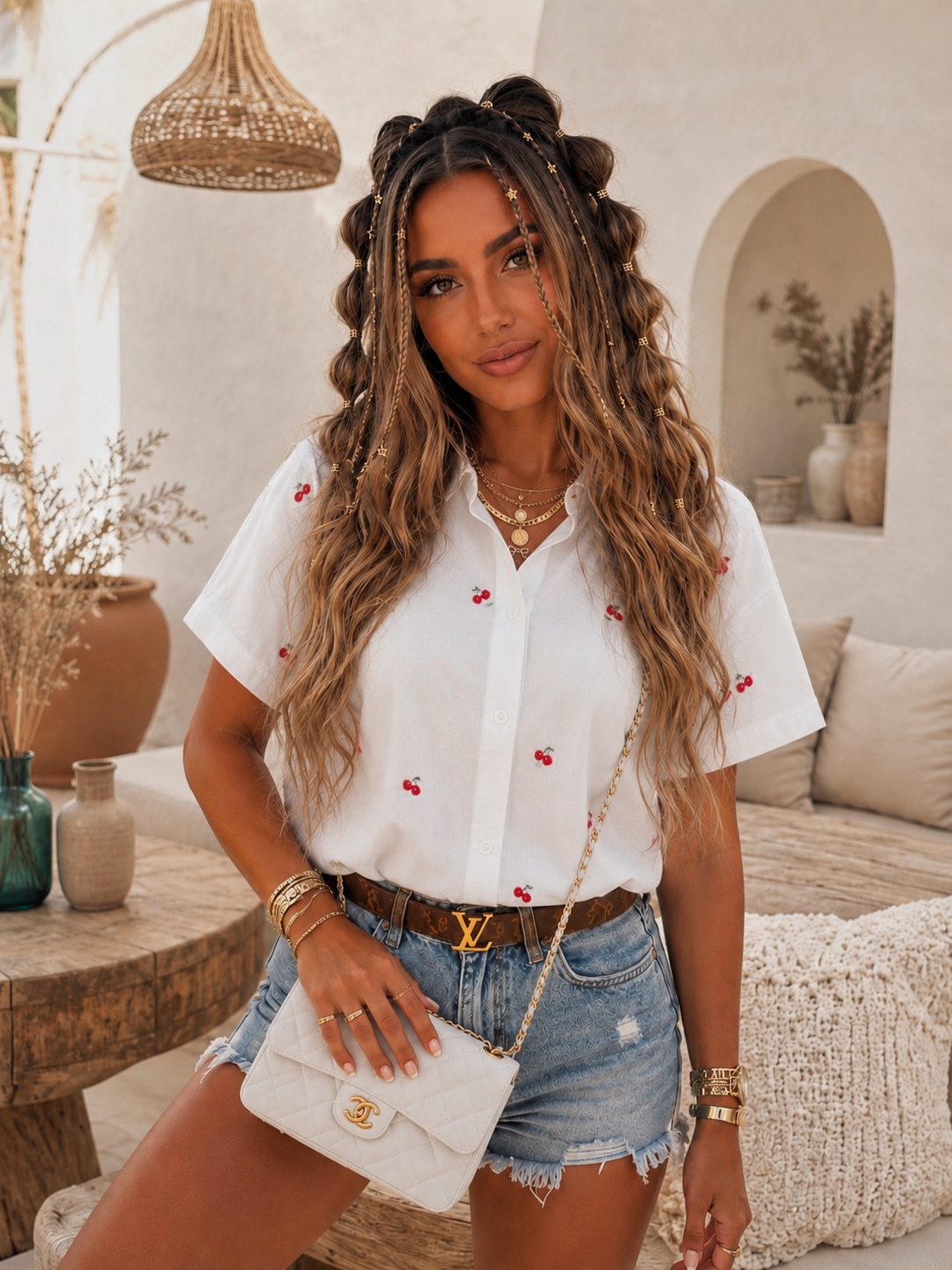 Camicia cherry cotone - R.a. Boutique