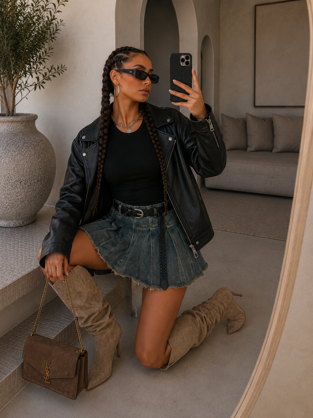Gonna in jeans con cintura - R.a. Boutique