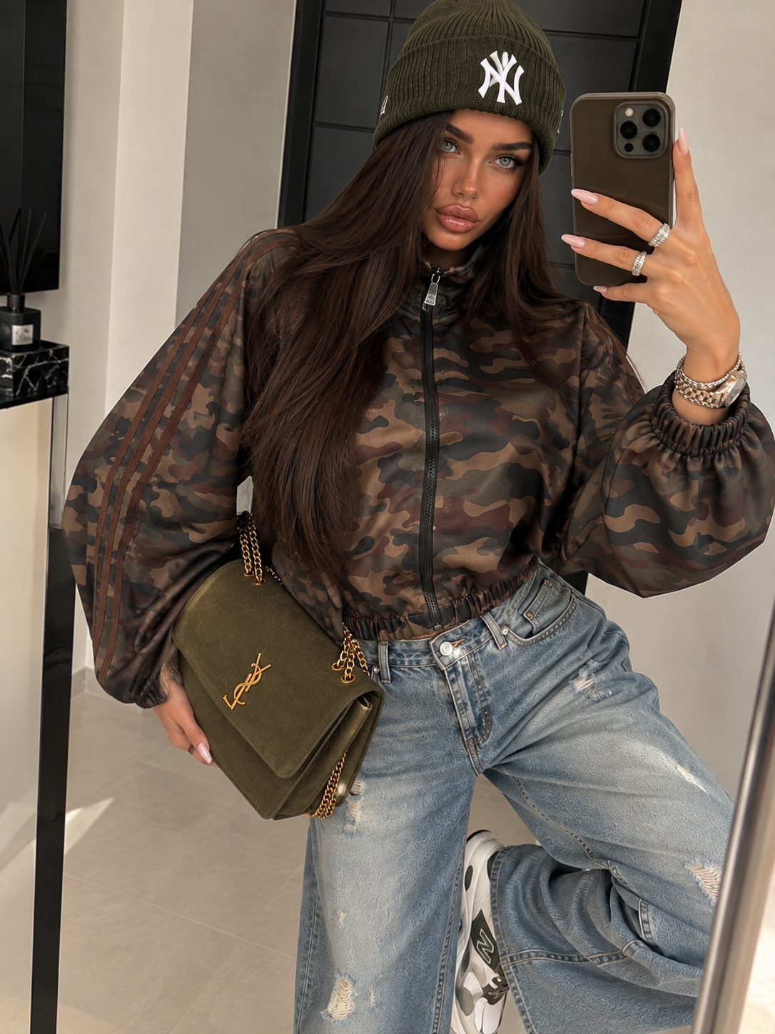 Felpa Camouflage Urban con Righe Marroni - R.a. Boutique