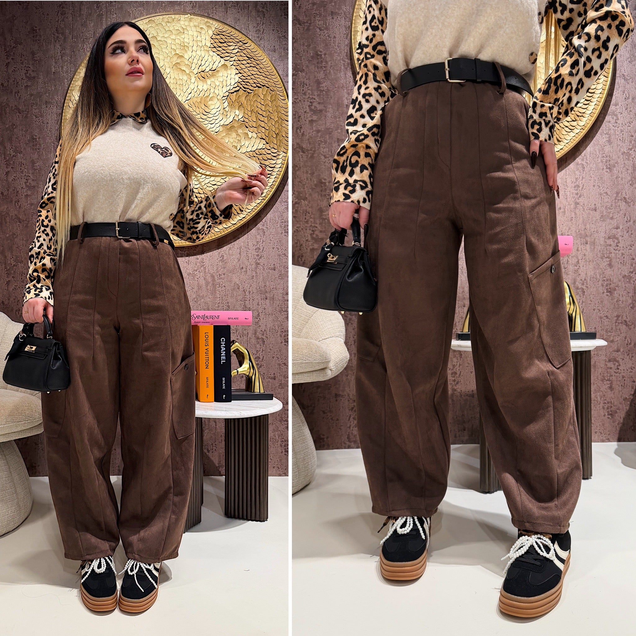 Pantalone ballon con cintura e tasche laterali - R.a. Boutique