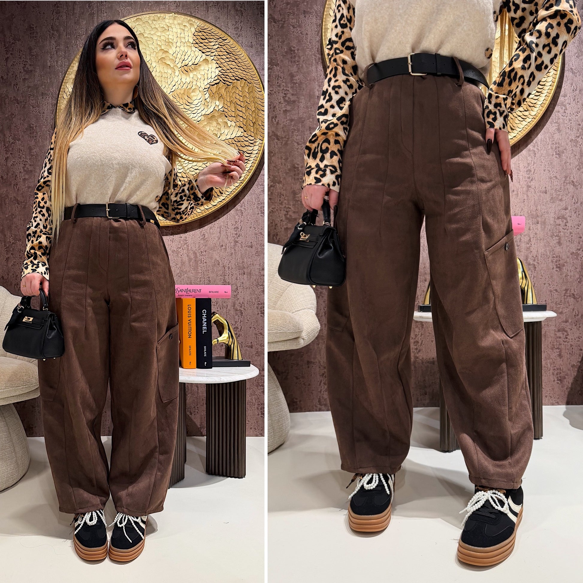 Pantalone ballon con cintura e tasche laterali - R.a. Boutique