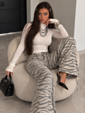 Jeans Grigi Zebrati con Brillantini - R.a. Boutique