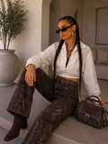 Jeans Ballon animalier con cintura e borchie - R.a. Boutique
