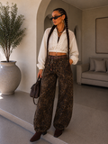 Jeans Ballon animalier con cintura e borchie - R.a. Boutique