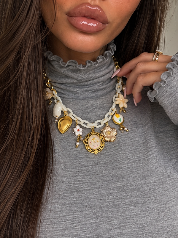Collana Luce Avorio con charms