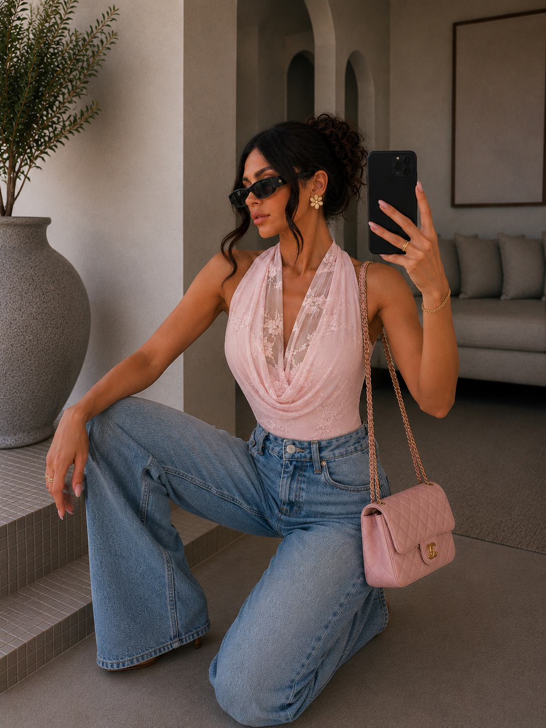 Body drappeggiato con scollo ad anello - R.a. Boutique