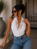 Body drappeggiato con scollo ad anello - R.a. Boutique