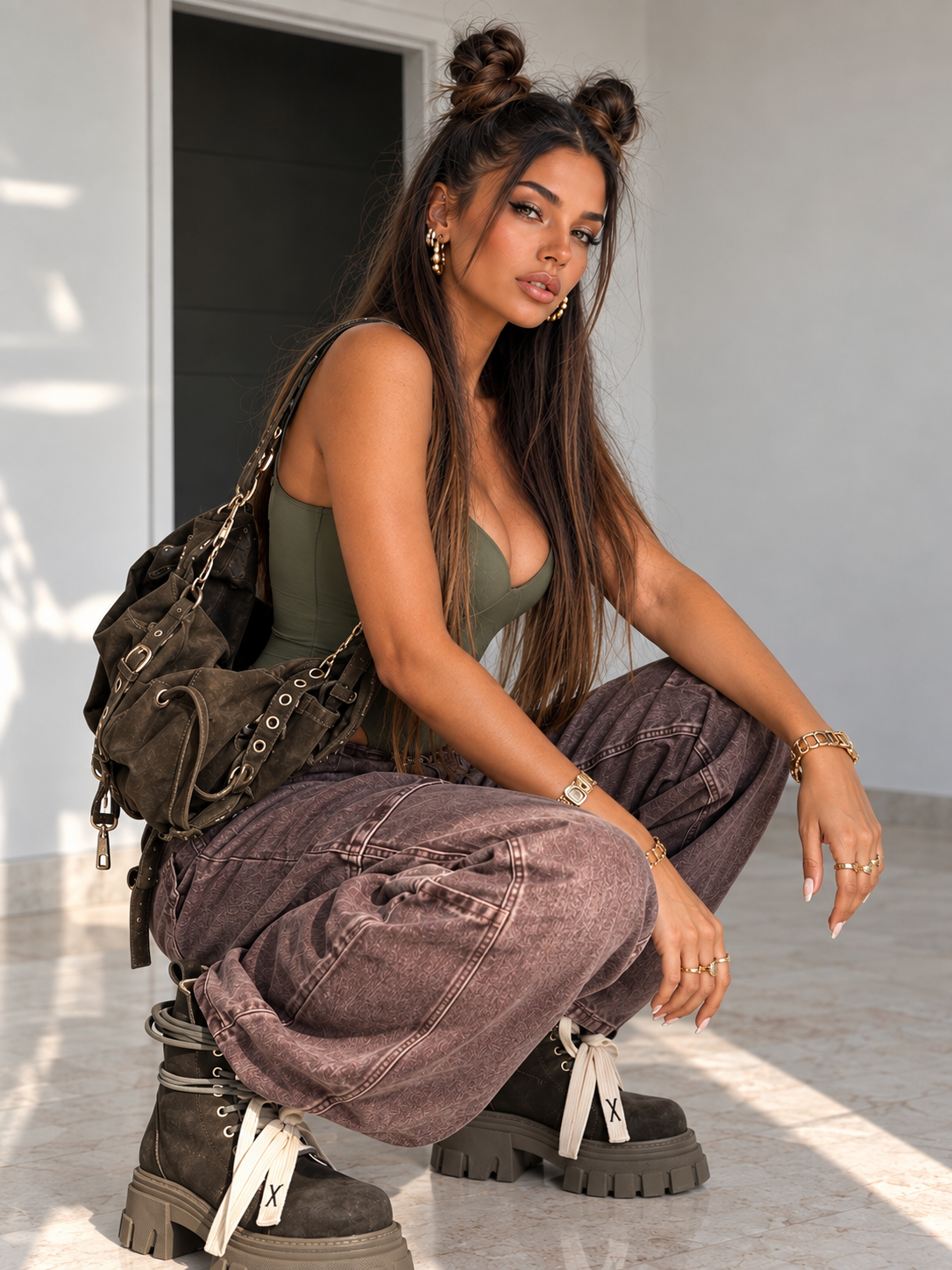Jeans Balloon Washed Bordeaux - R.a. Boutique