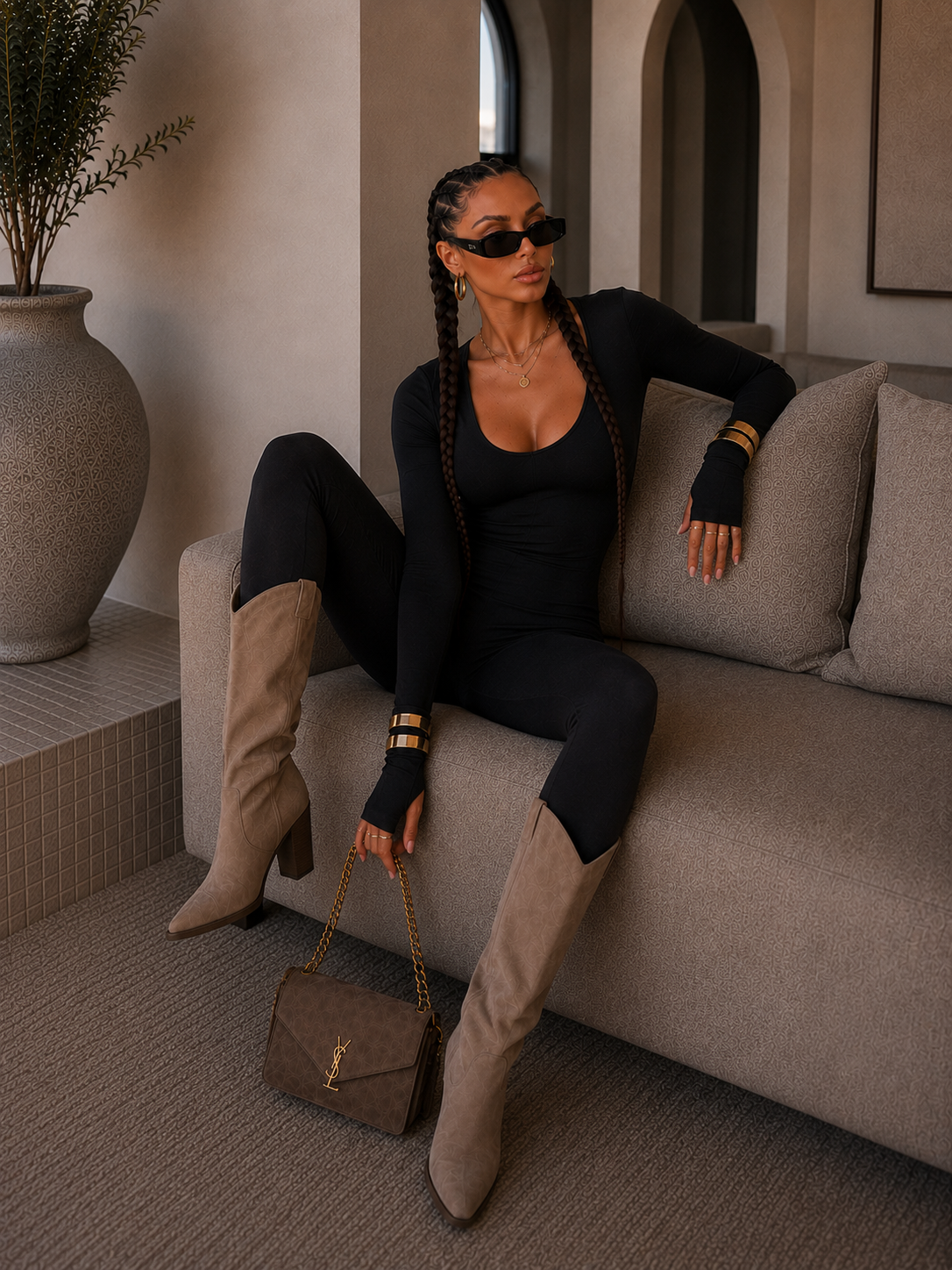 Tuta in lycra con scollo a U - R.a. Boutique