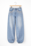 Jeans Crystal Glow Wide Leg - R.a. Boutique