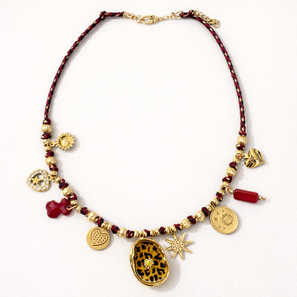 Collana Medaglia Animalier con stelle - R.a. Boutique