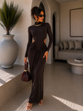 Abito lungo cut-out Caffè Elegance - R.a. Boutique