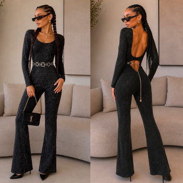 Tuta push up nero lurex - R.a. Boutique