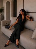 Abito nero con laccio e scollo - R.a. Boutique