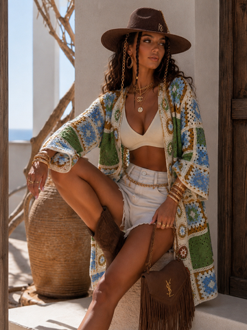Cardigan Crochet Boho Chic