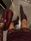 Stivali con fibbie laterali nero e bordeaux Londra - R.a. Boutique