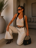 Top crochet con scollo a V - R.a. Boutique