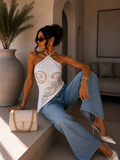 Top corsetto con borchie arabesque - R.a. Boutique