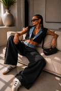 Completo bicolor con gilet e pantalone palazzo - R.a. Boutique