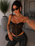 Corsetto leopardato con pizzo - R.a. Boutique
