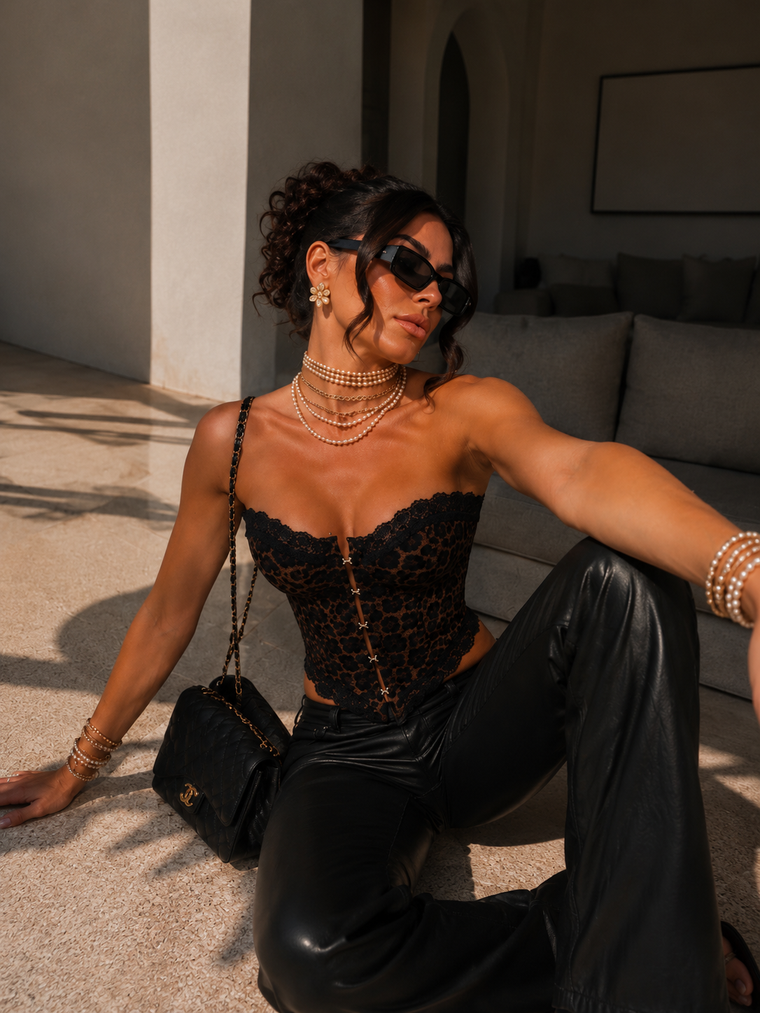 Corsetto leopardato con pizzo - R.a. Boutique