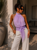 Top halter donna effetto chiffon - R.a. Boutique