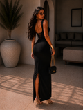 Abito lungo lacci nero - R.a. Boutique