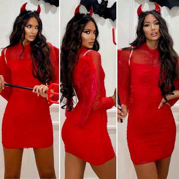 Abito rosso in velo (Diavoletta Halloween) - R.a. Boutique 