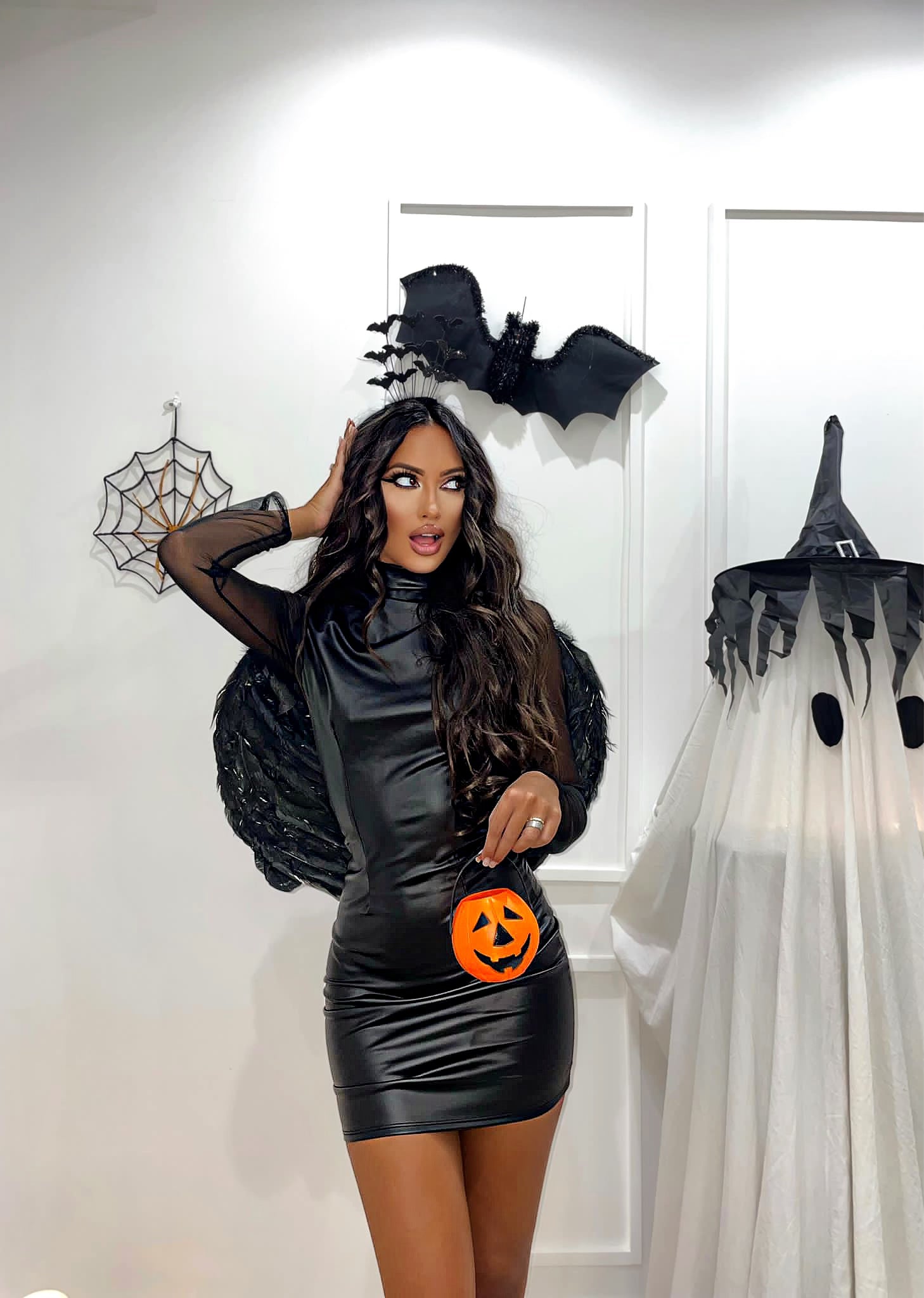 Abito in ecopelle con zip (Bat Girl) - R.a. Boutique 