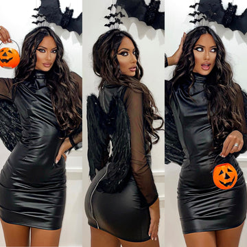 Abito in ecopelle con zip (Bat Girl) - R.a. Boutique 