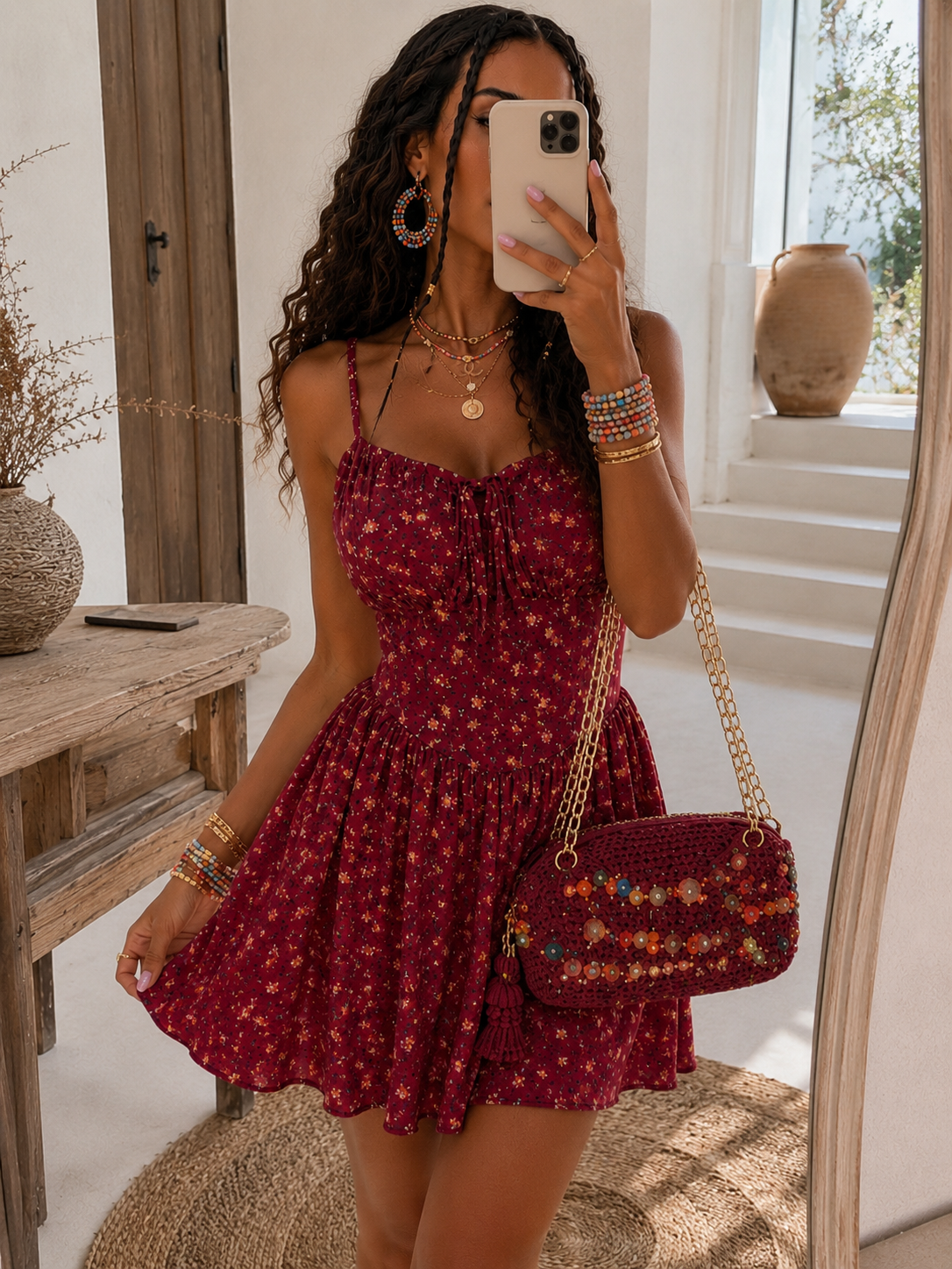 Abito Bonnie a Fiorellini con Coppe - R.a. Boutique