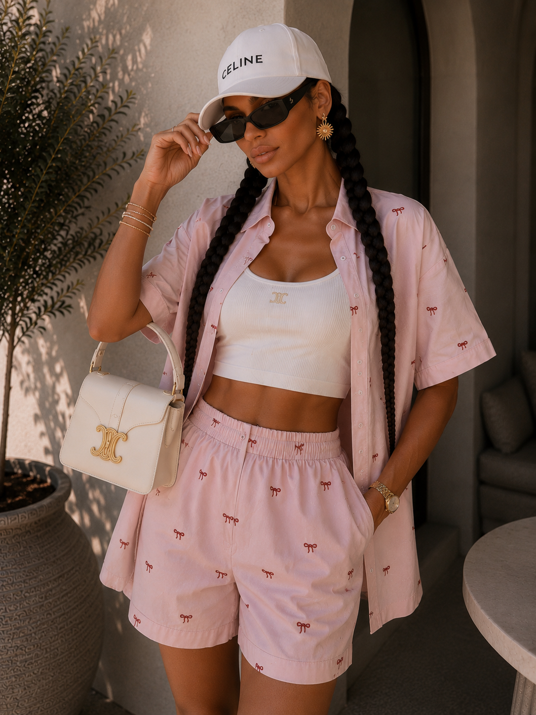 Completo con fiocchetti short e camicia - R.a. Boutique