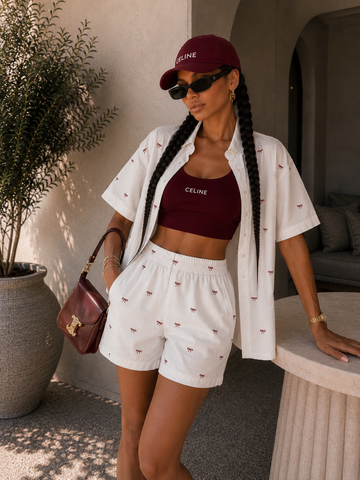 Completo con fiocchetti short e camicia - R.a. Boutique