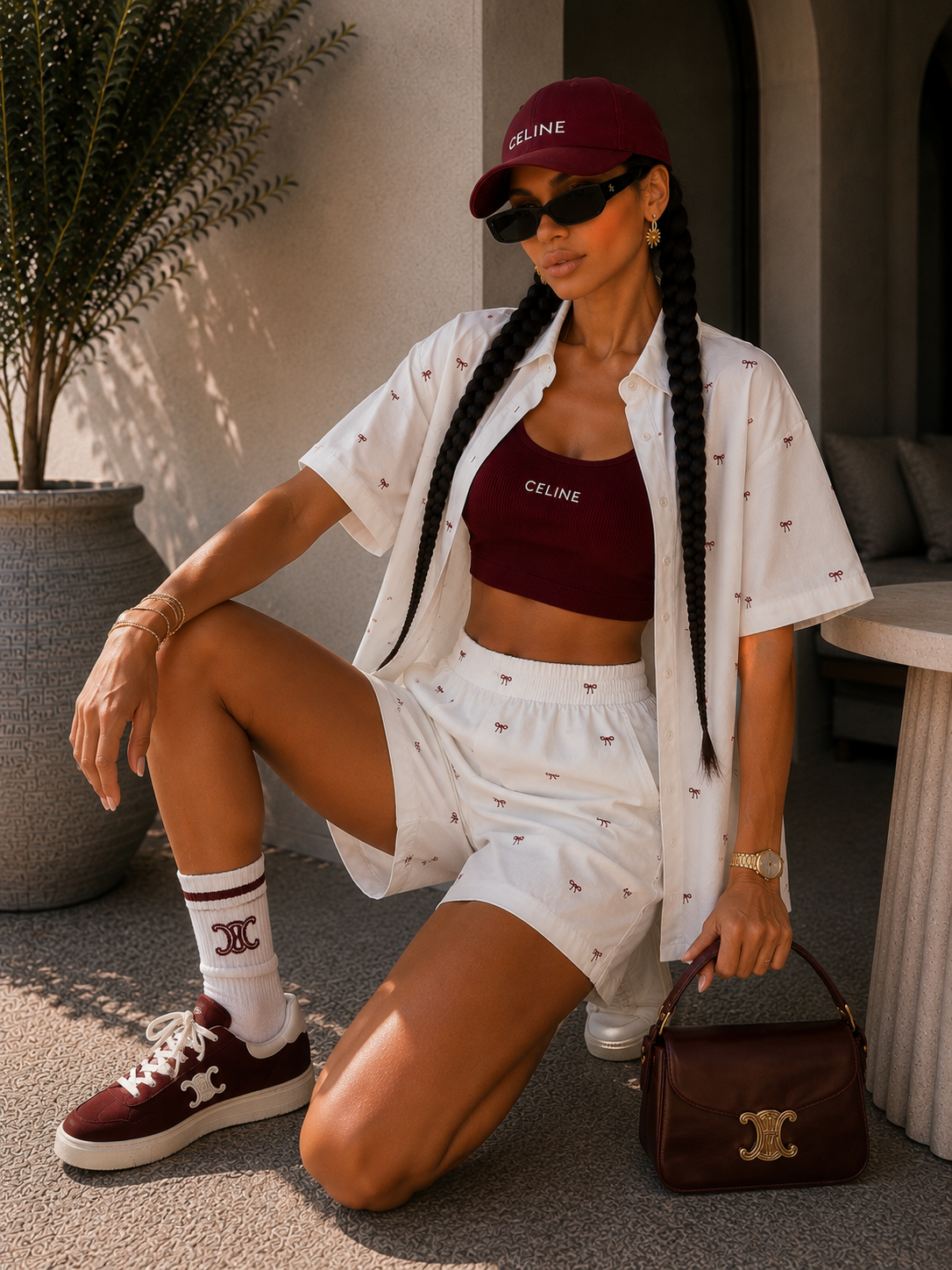 Completo con fiocchetti short e camicia - R.a. Boutique