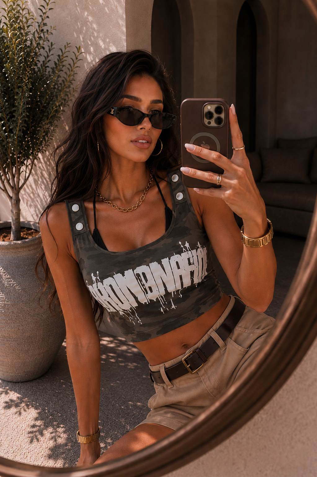 Top Crop Army Glam - R.a. Boutique