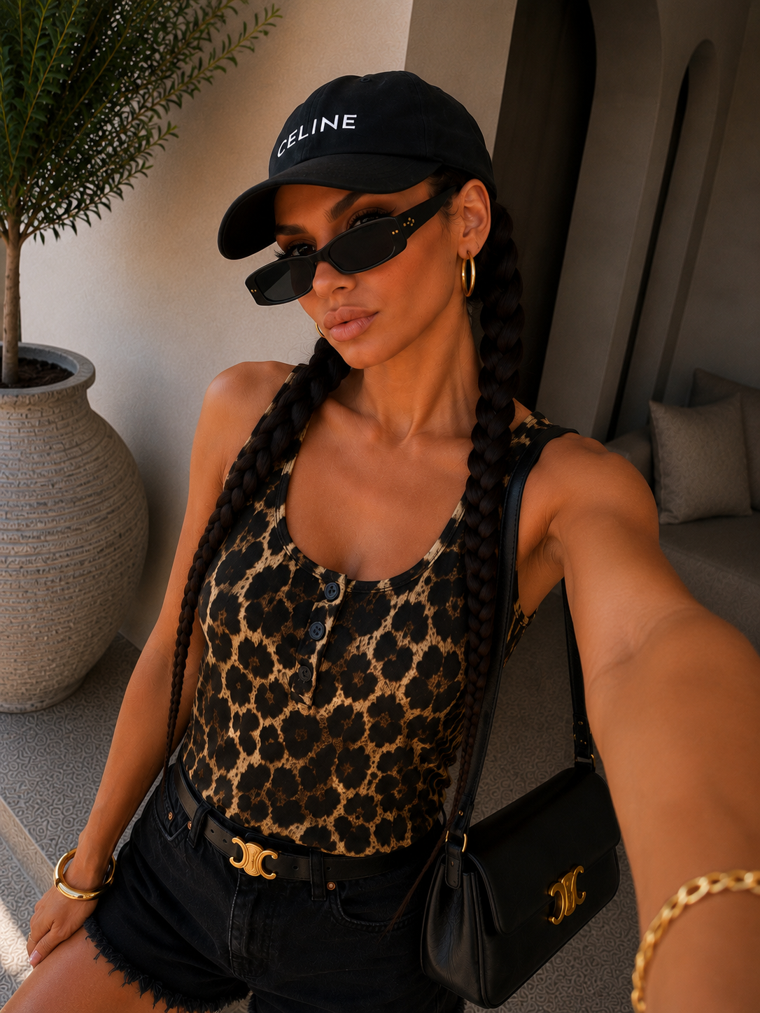 Top animalier con bottoncini - R.a. Boutique