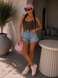 Body a costine con fiocchetti ricamati - R.a. Boutique