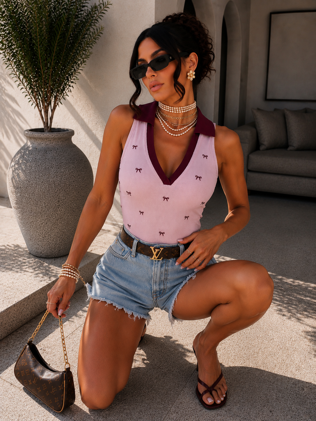 Body con fiocchetti e colletto - R.a. Boutique