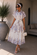 Abito chemisier floreale con cintura - R.a. Boutique