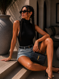 Body smanicato con collo morbido - R.a. Boutique