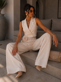 Set pantalone e smanicato cipria - R.a. Boutique