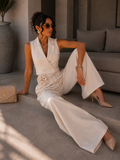 Set pantalone e smanicato cipria - R.a. Boutique
