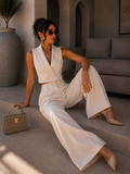 Set pantalone e smanicato cipria - R.a. Boutique