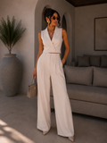 Set pantalone e smanicato cipria - R.a. Boutique